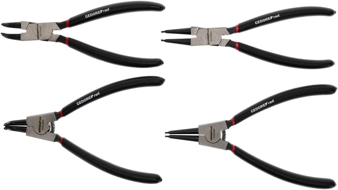 red R28002004 Sicherungsringzangensatz gerade + gewinkelt 90° 4-teilig