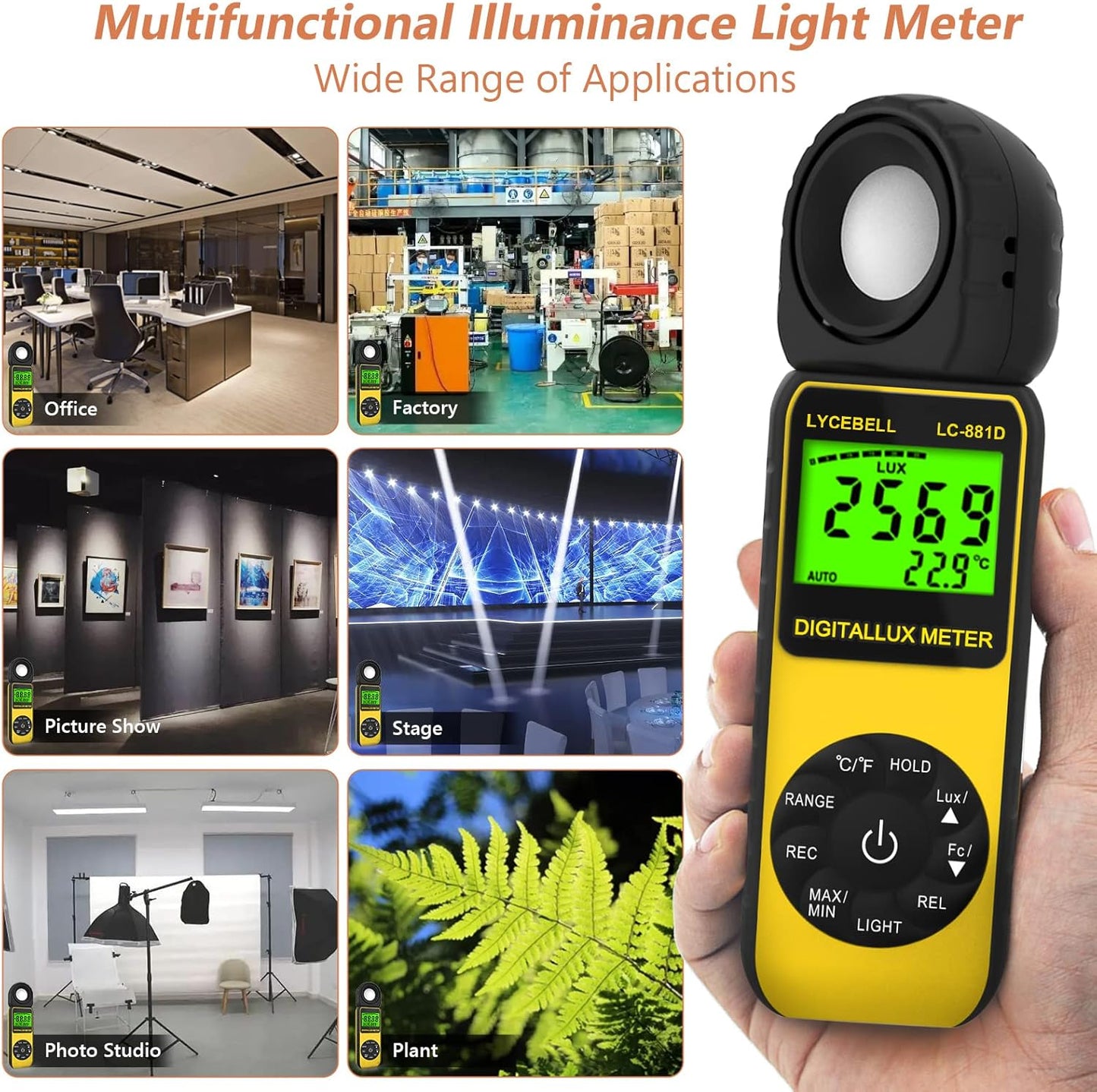 Digital Luxmeter LC-881D, 400,000 Lux