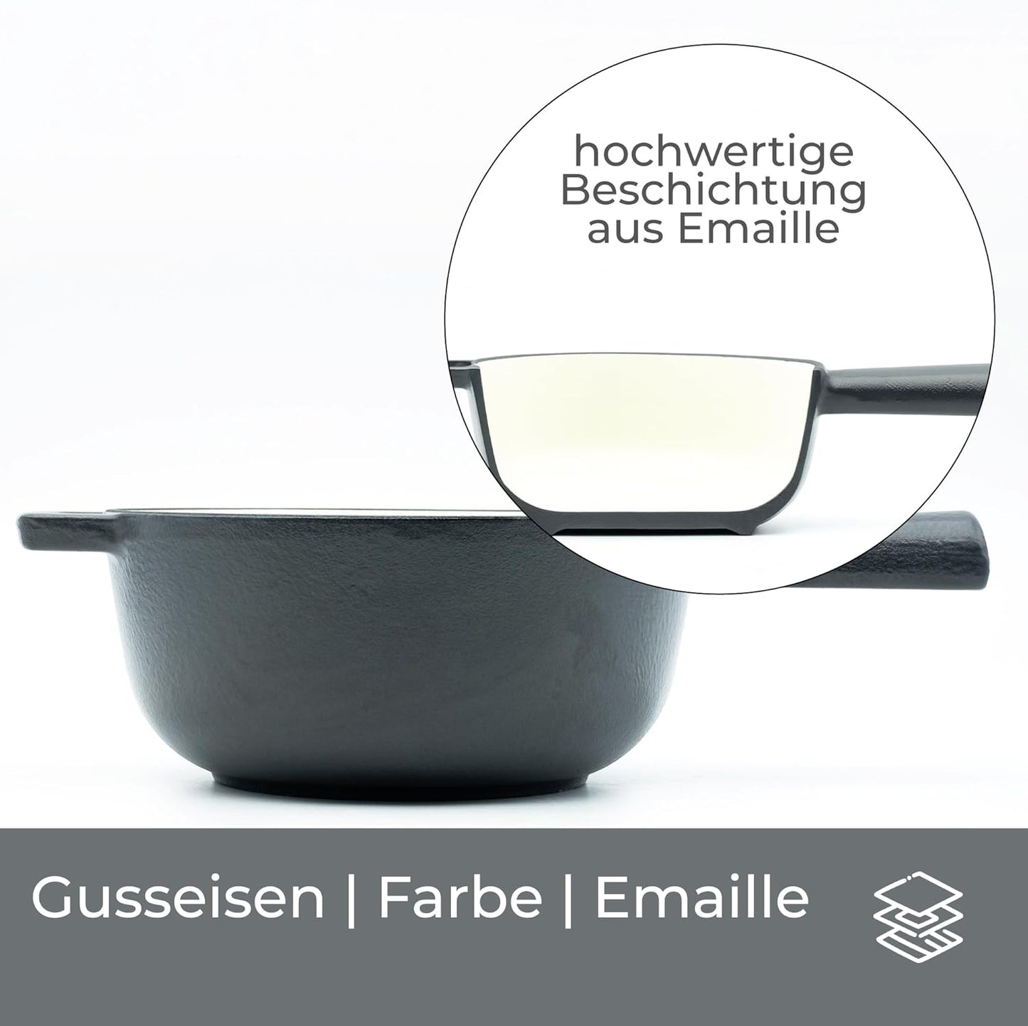 Ersatztopf für Käsefondue-Set, Dunkelgrau Ersatztopf