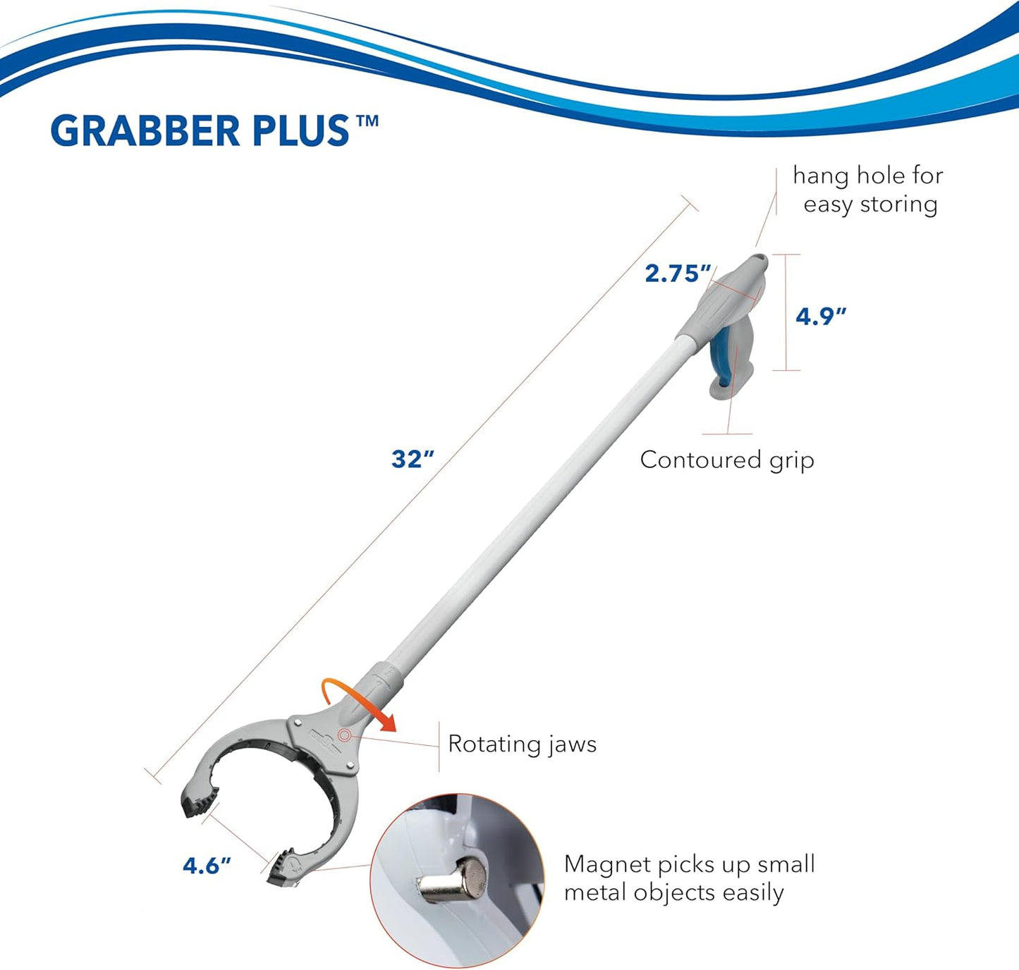 Greifzange mit Magnet & ergonomischem Griff, Grabber Plus