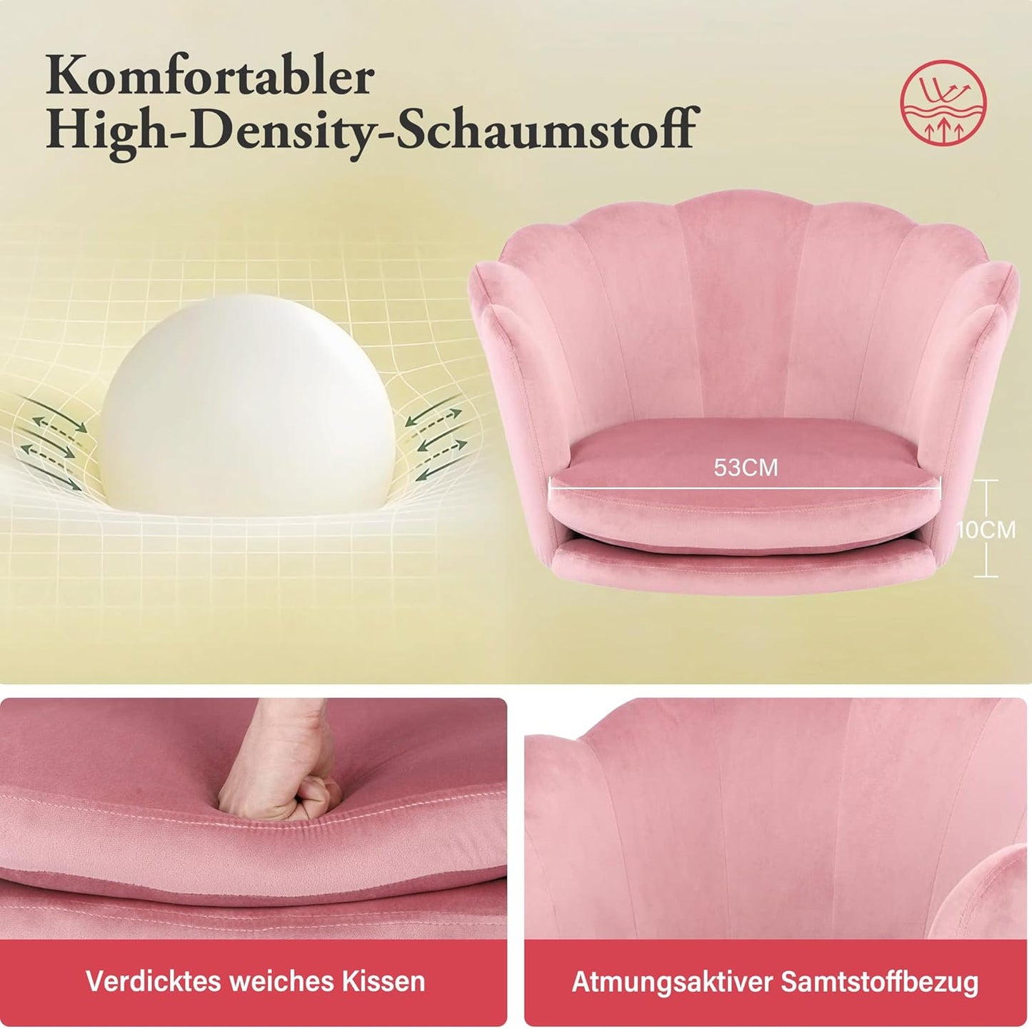 Drehstuhl, Rosa+gold