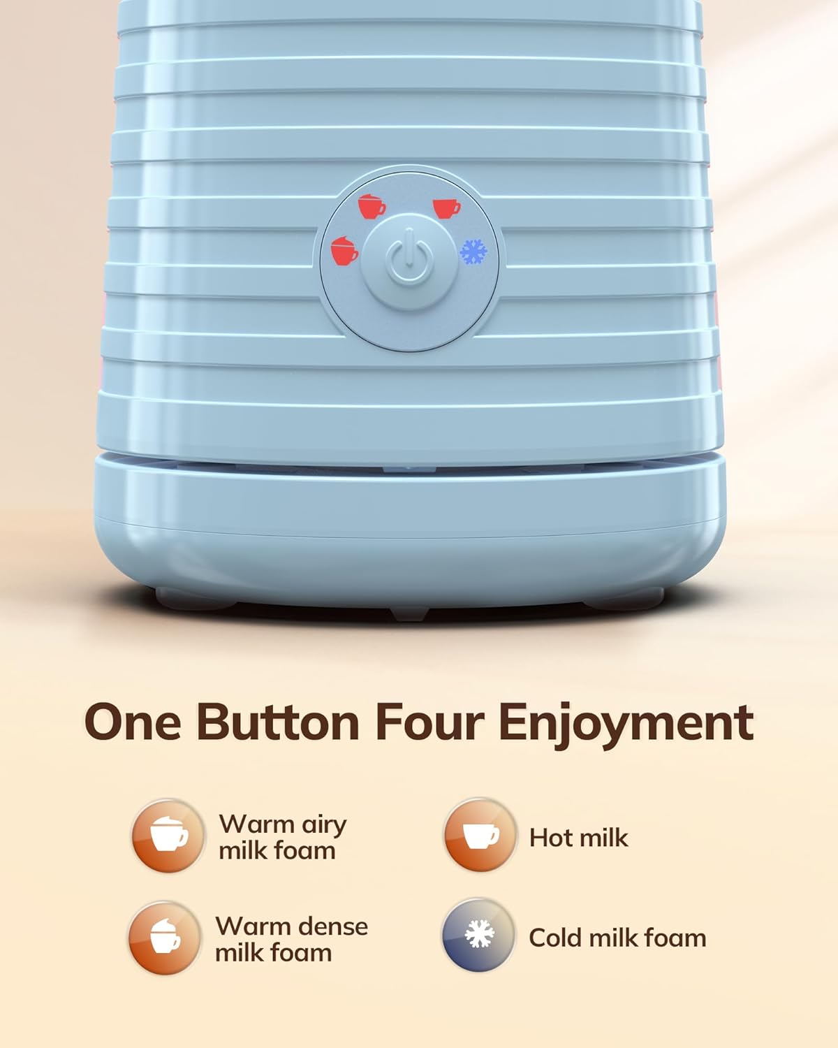 4-in-1-Milchaufschäumer, Blau