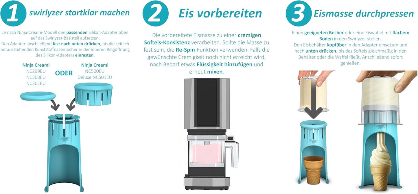 Softeis Maker Zubehör für Ninja Creami NC299EU NC300EU NC301EU, NC500EU, Deluxe NC501EU
