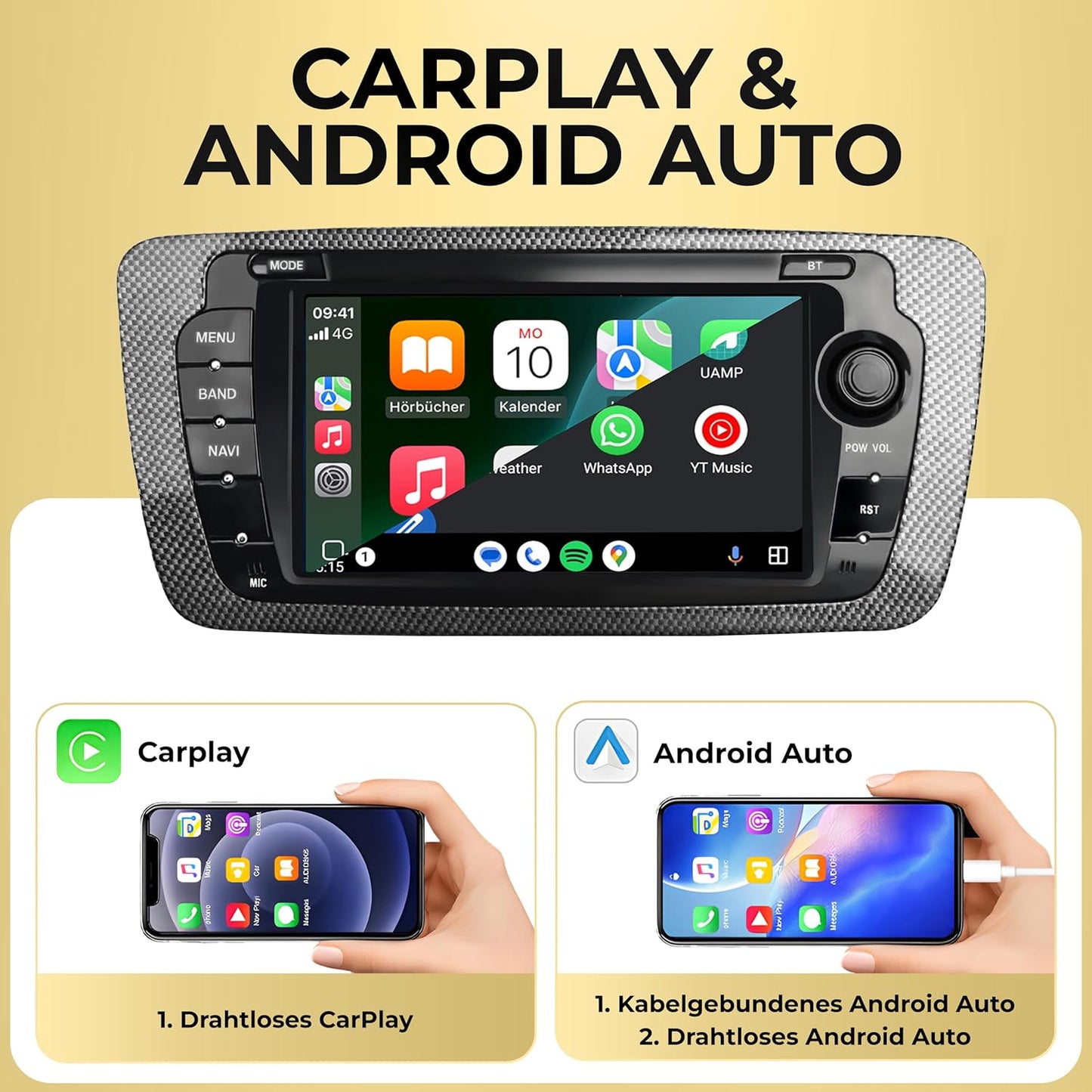 AS7-L2 Android 14 Autoradio mit Navigation für Seat Ibiza 2009-2013, AS7-L2