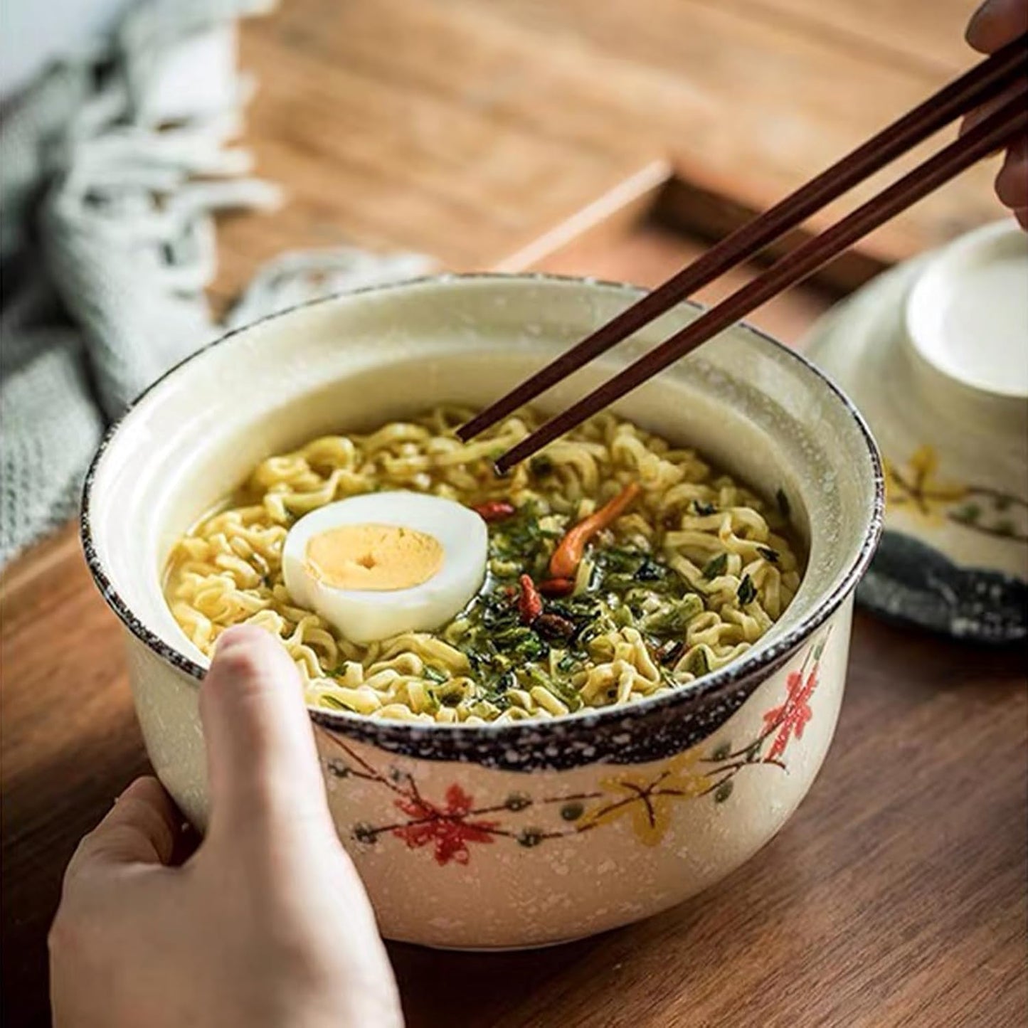 Ramen Bowl Set mit Deckel, Style B
