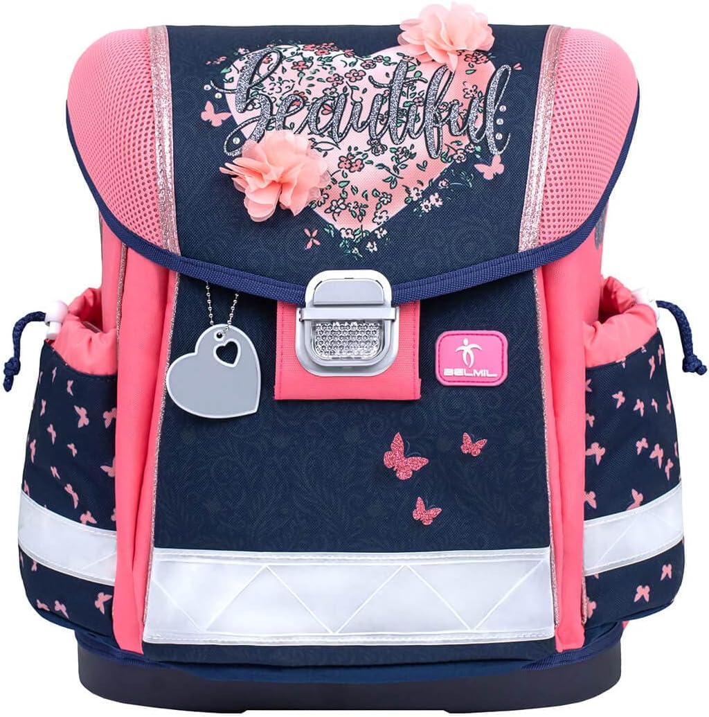 Classy Schulranzen-Set (4-teilig), M Beautiful Flowers