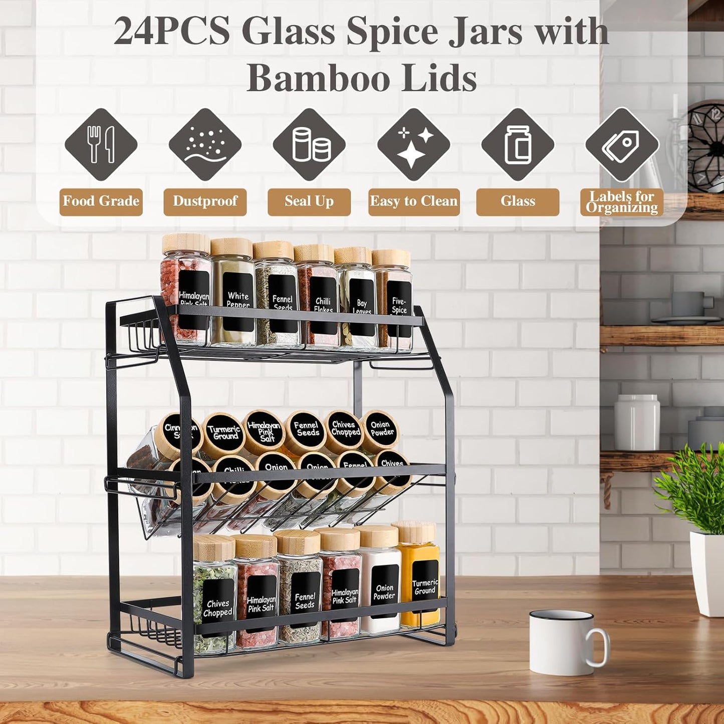 24-teiliges Gewürzgläser Set