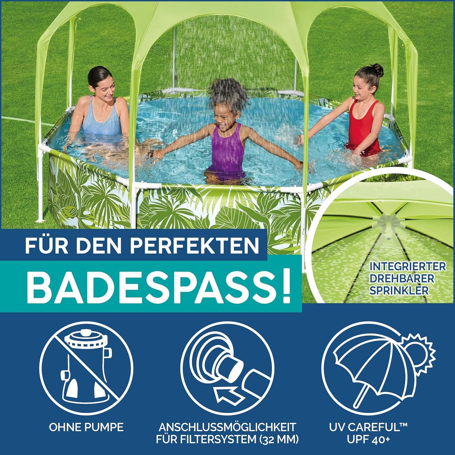 Pool mit Sonnenschutz, 244 x 51 cm - Nr. 2