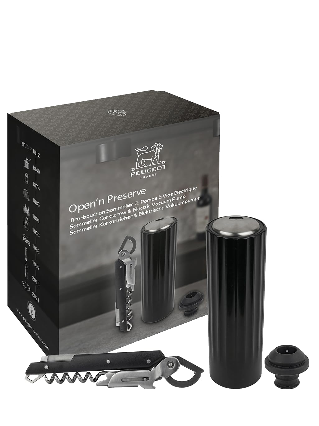 Geschenkset für Weinliebhaber, Geschenkset Clavelin + Vakuumpumpe Preserve