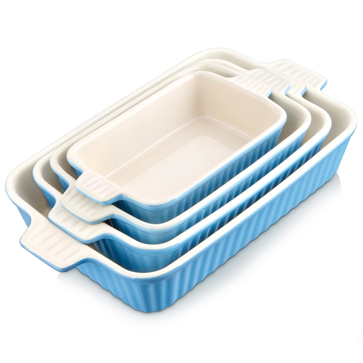 4-teiliges Auflaufformen-Set, Blau 4-tlg Set Eckig