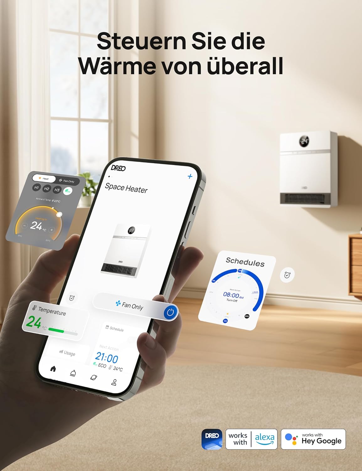 Smart Wandkonvektor, Weiss