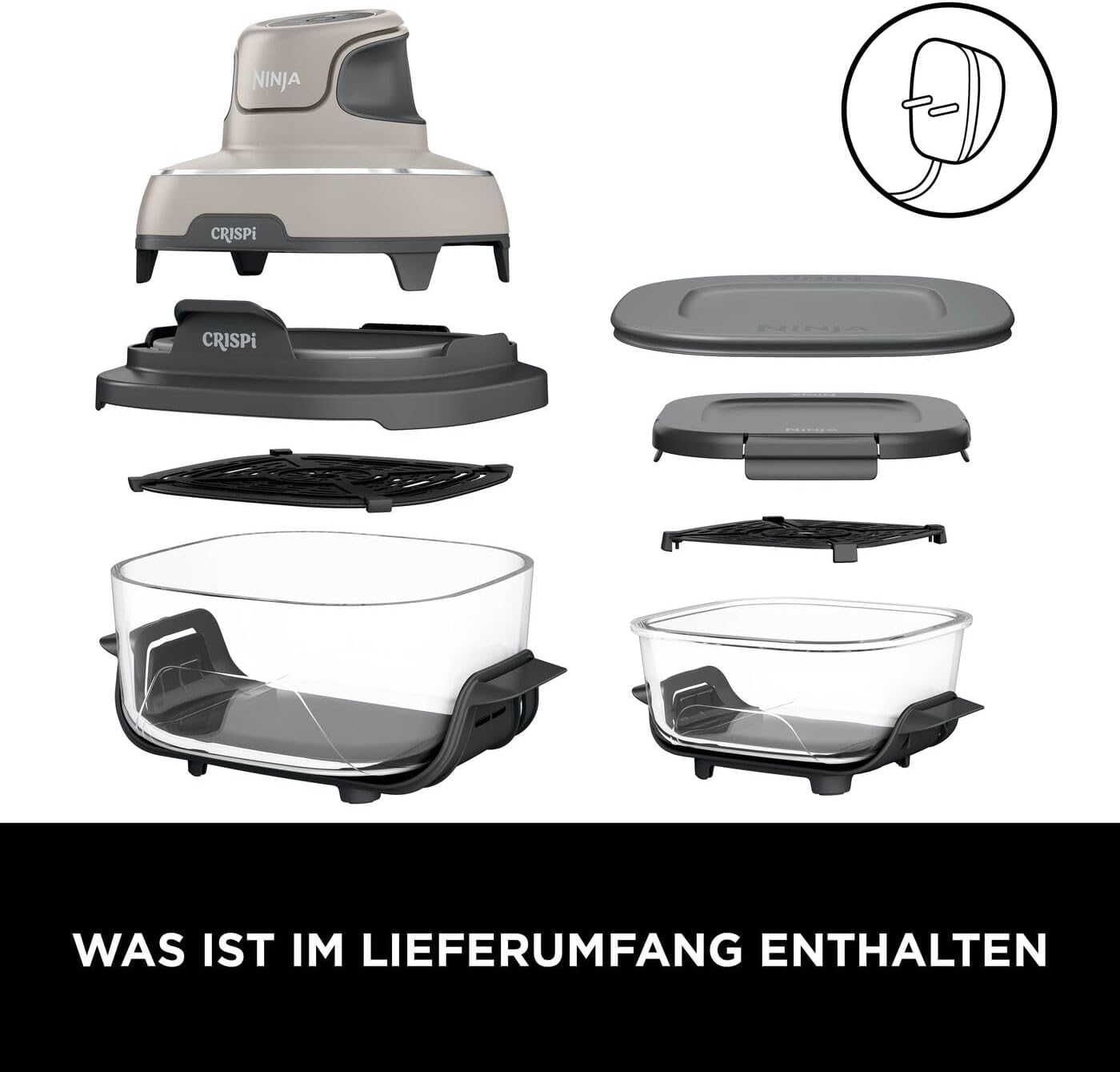 Crispi 4-in-1 Heissluftfritteuse, Stein