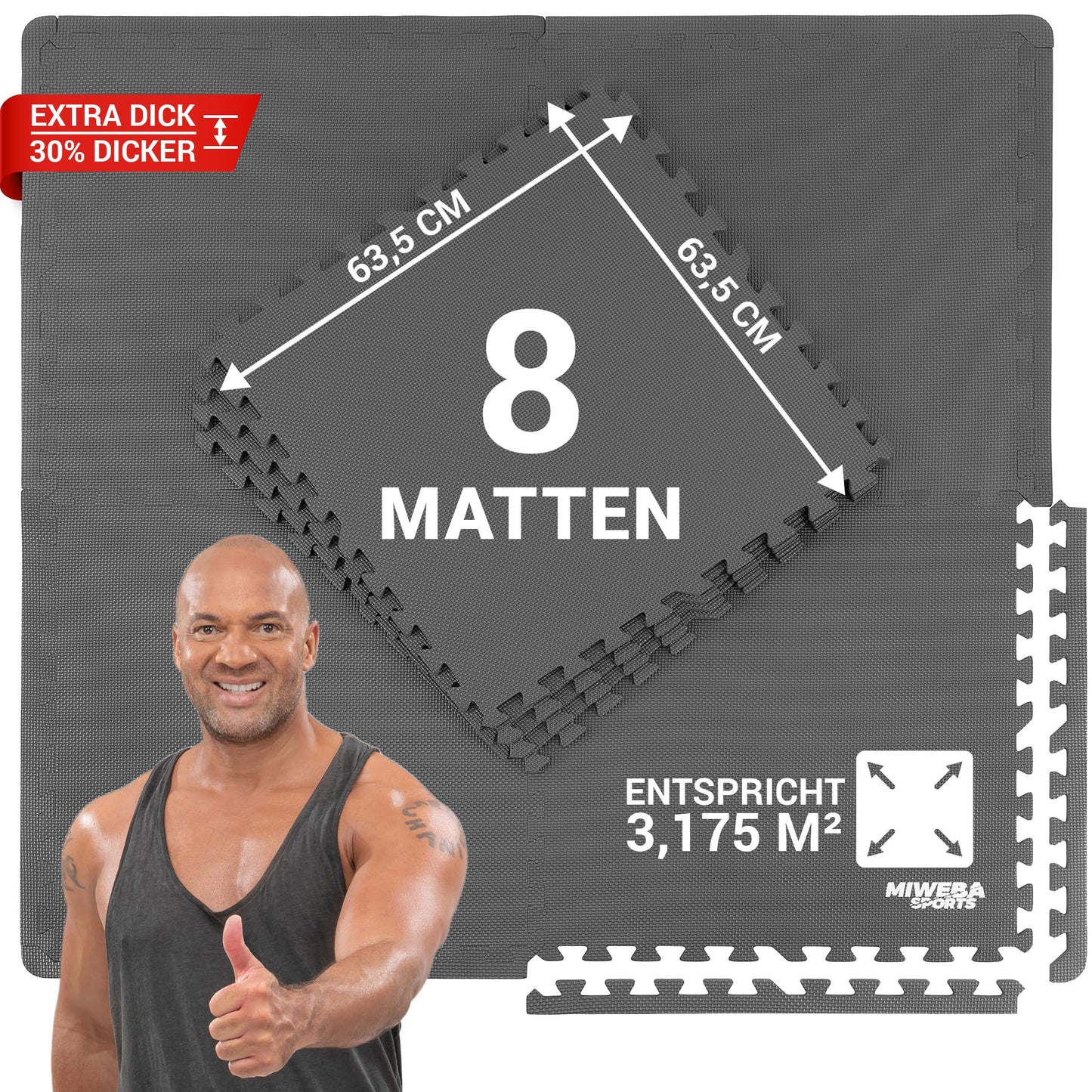Bodenschutz-Puzzlematte BS100, Grau