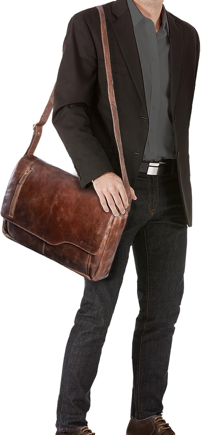 Marlon Laptoptasche mit Schultergurt, Antik - Braun