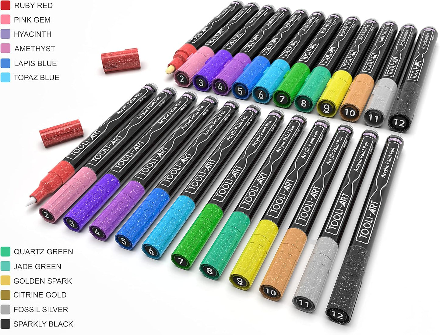 Acrylstifte-Set für Steinmalerei, GLITZERN