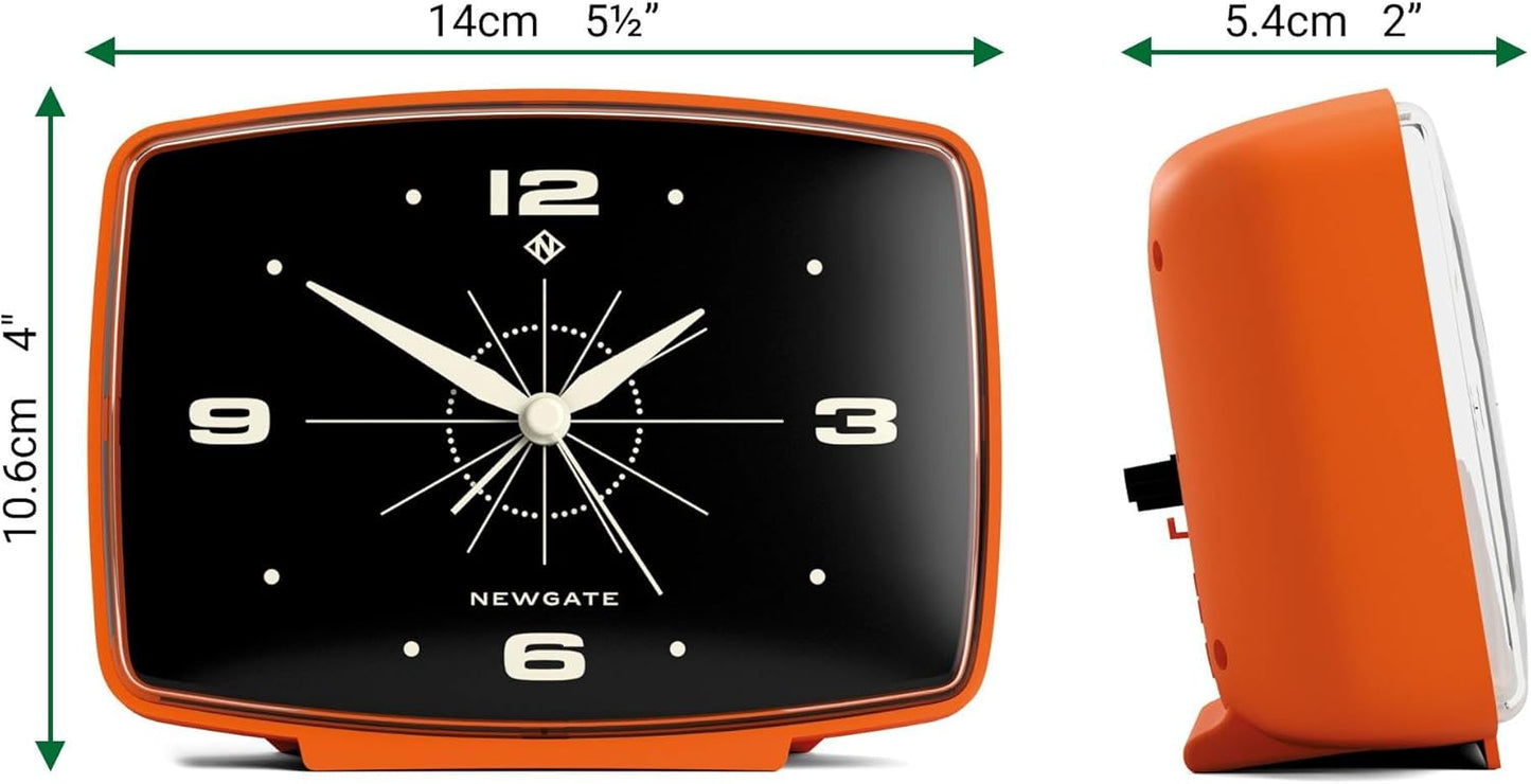 Brooklyn Retro-Wecker im Mid-Century-Design, Matt Orange