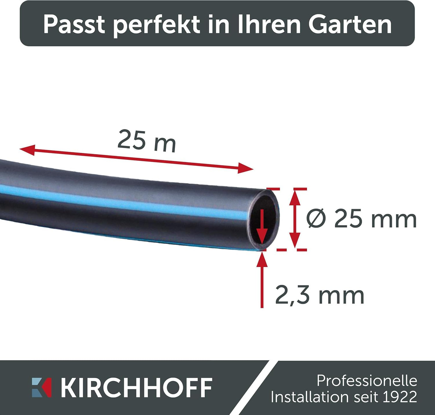 HDPE-Rohr für Gartenbewässerung, 25m 25mm