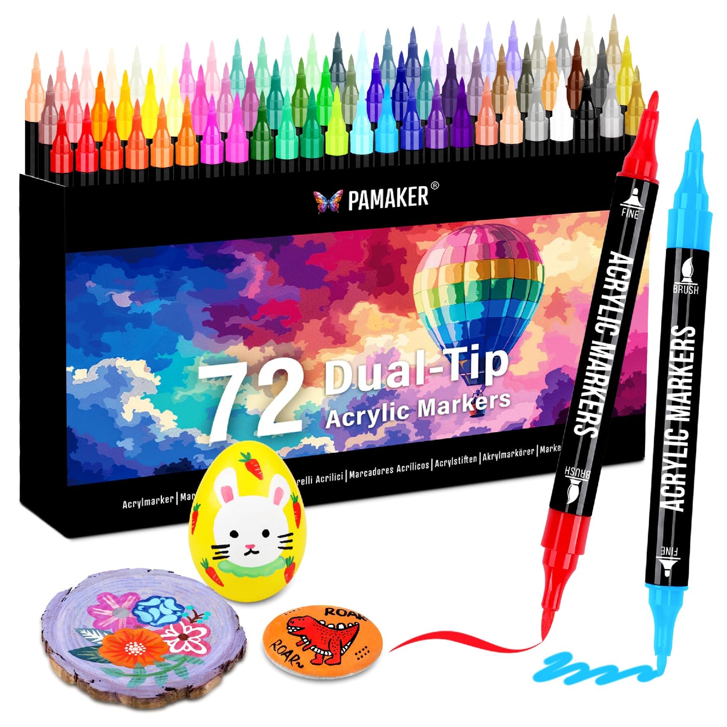 Acrylstifte Set mit Dual-Tip, 72-Farben
