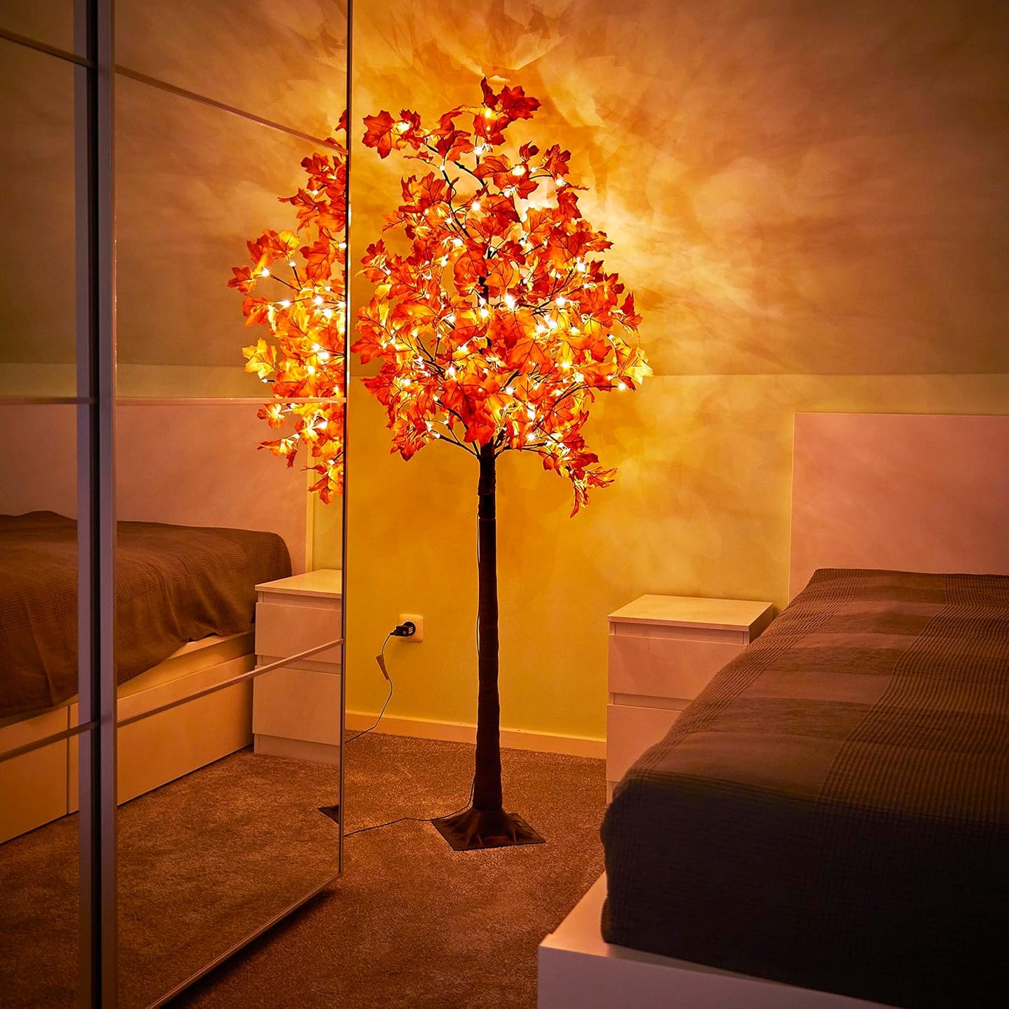 LED Herbstbaum in Ahorn-Optik mit Timerfunktion, 120 warmweisse LEDs, 180 cm