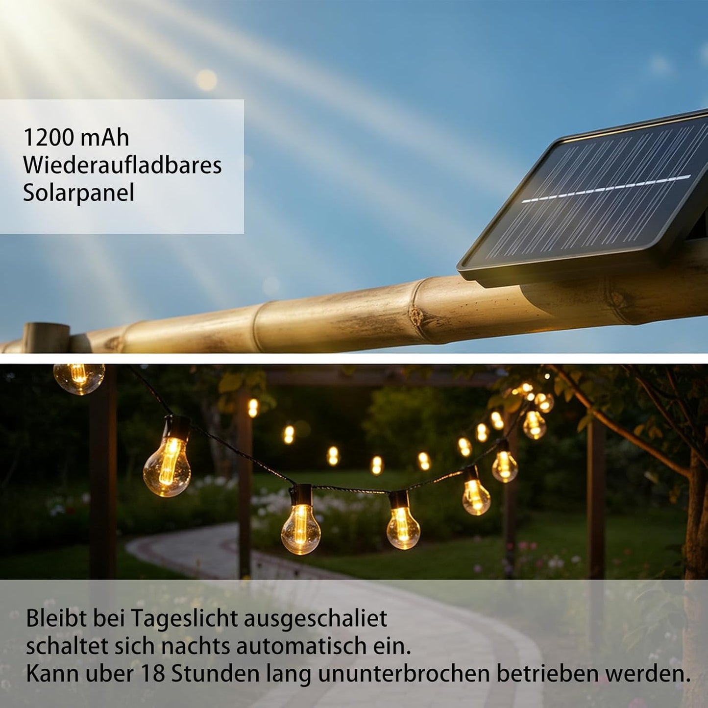 Solar Lichterkette mit 8 Modi