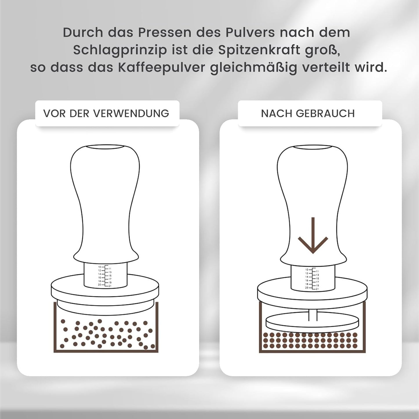 Druckregulierender Espresso-Tamper mit Feder, 54mm