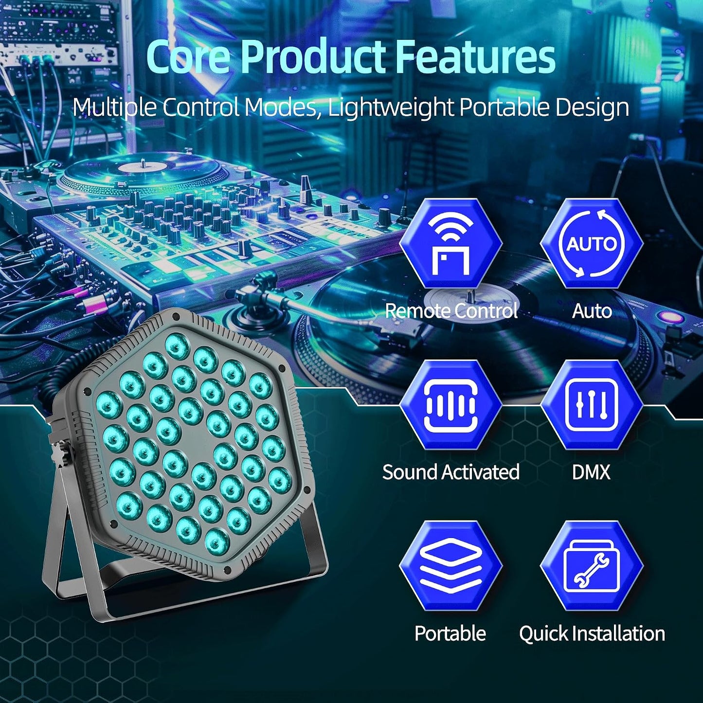 2er-Pack RGB-LED-PAR-Scheinwerfer mit DMX512