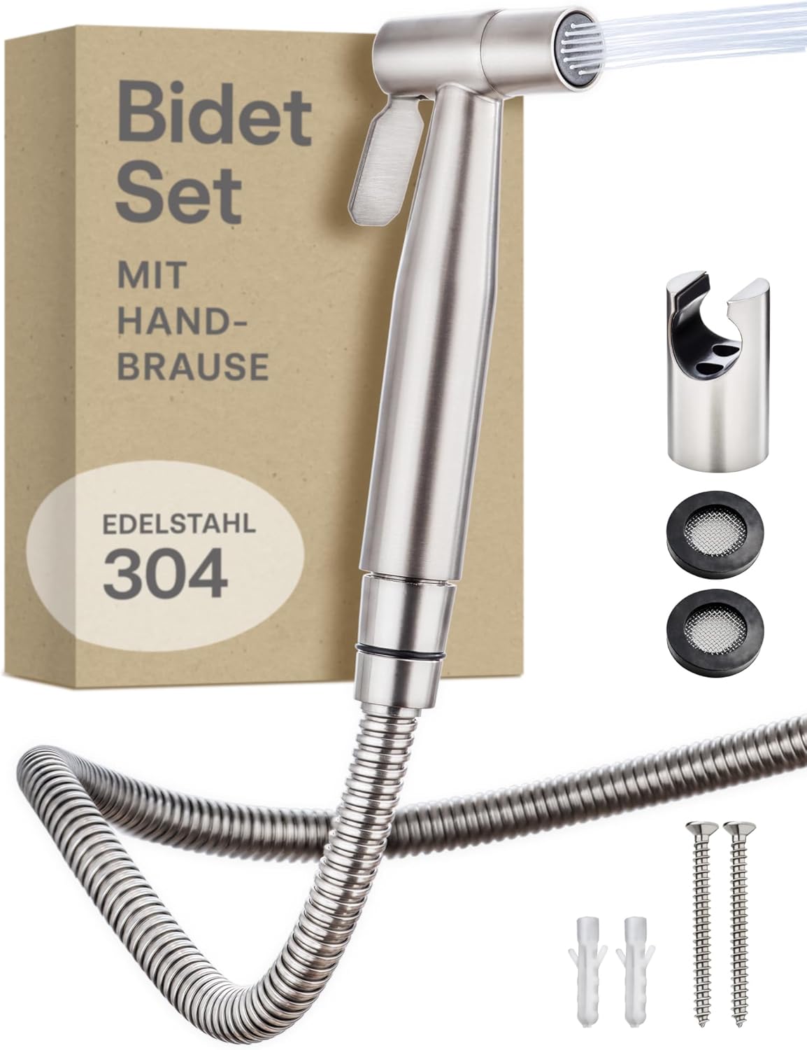 Bidet Set mit Handbrause, Schlauch & Halter