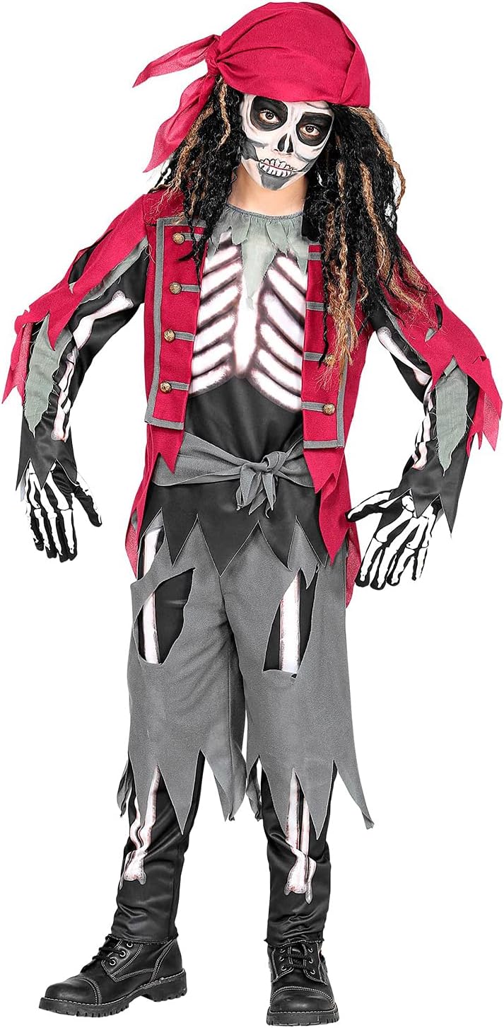 Kinderkostüm Skelett Pirat für Halloween und Fasching, 128
