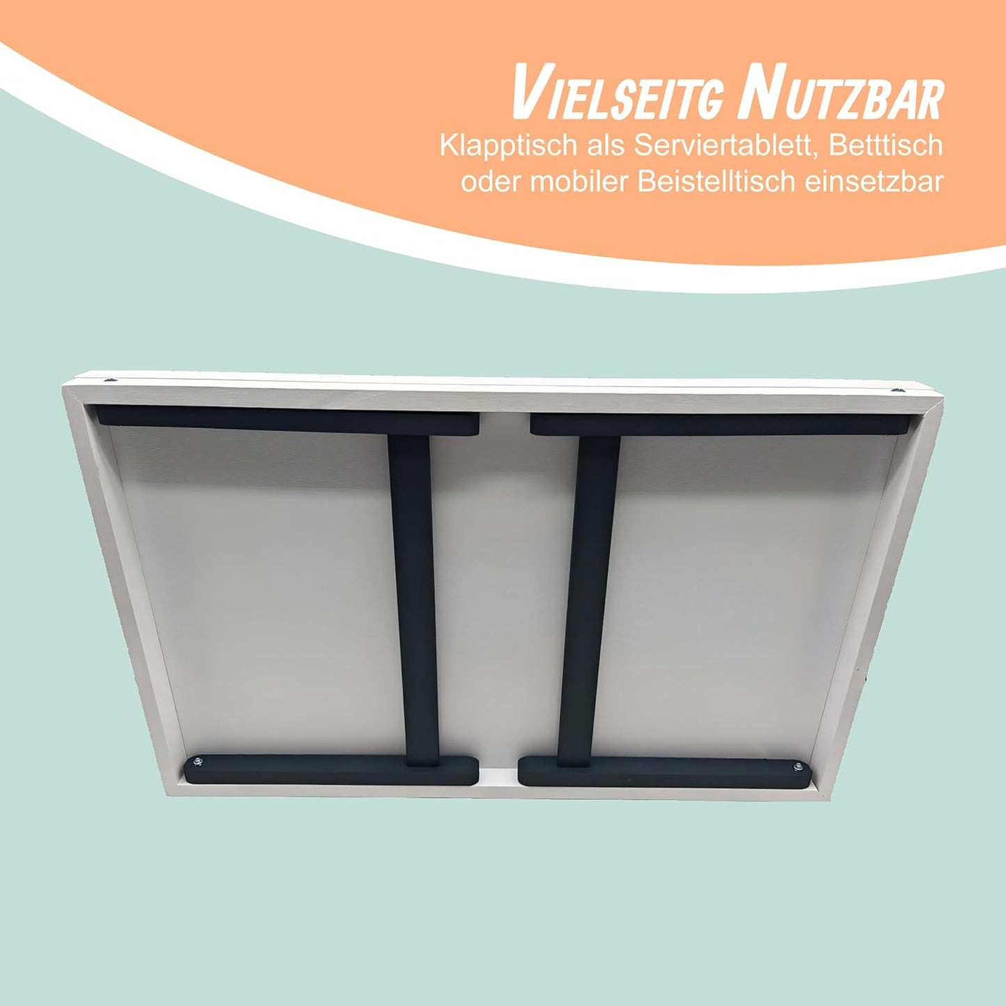 Betttablett, Weiss/Grau