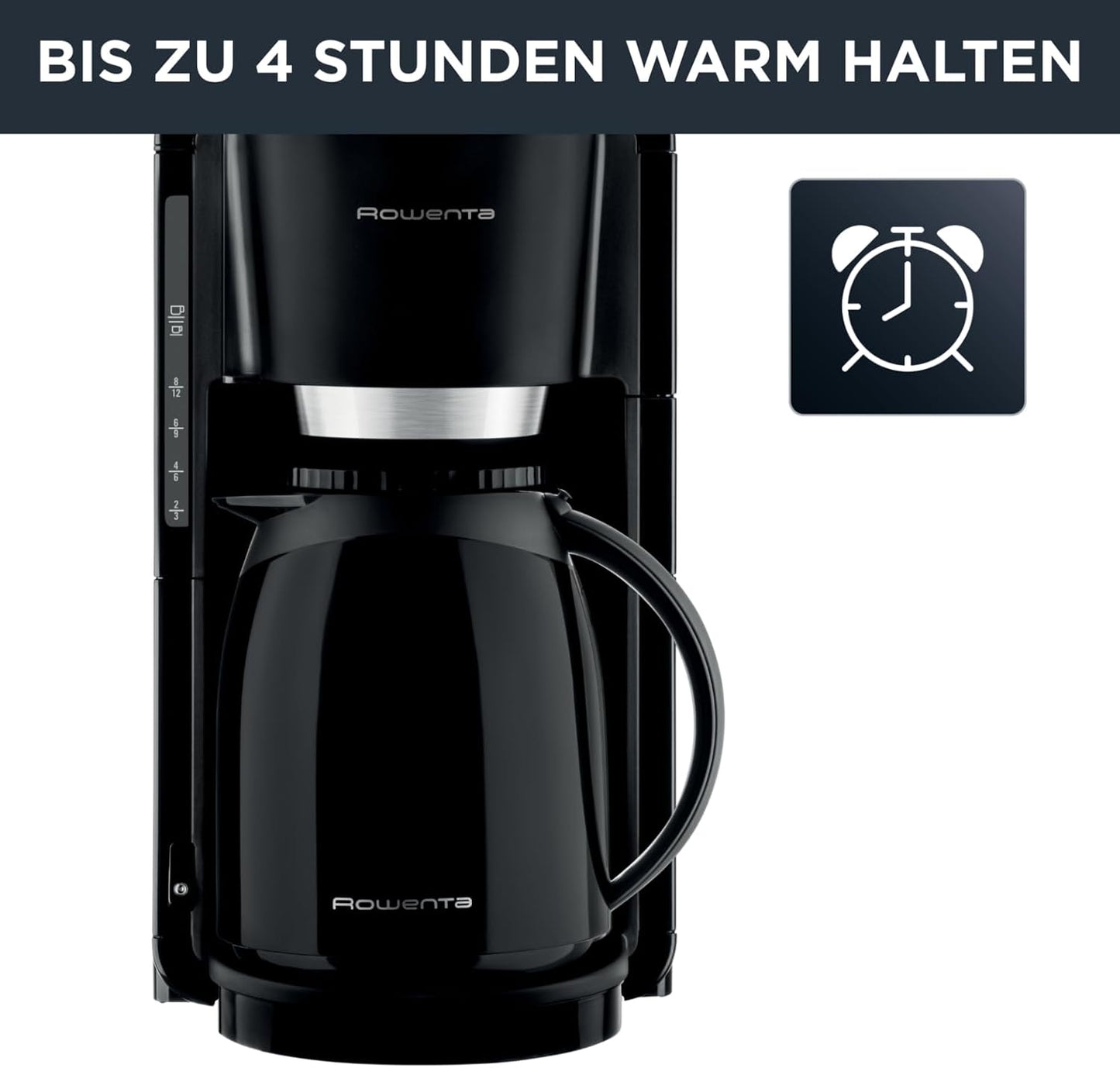Adagio Milano CT3808 Filterkaffeemaschine mit Thermoskanne, Schwarz, Single