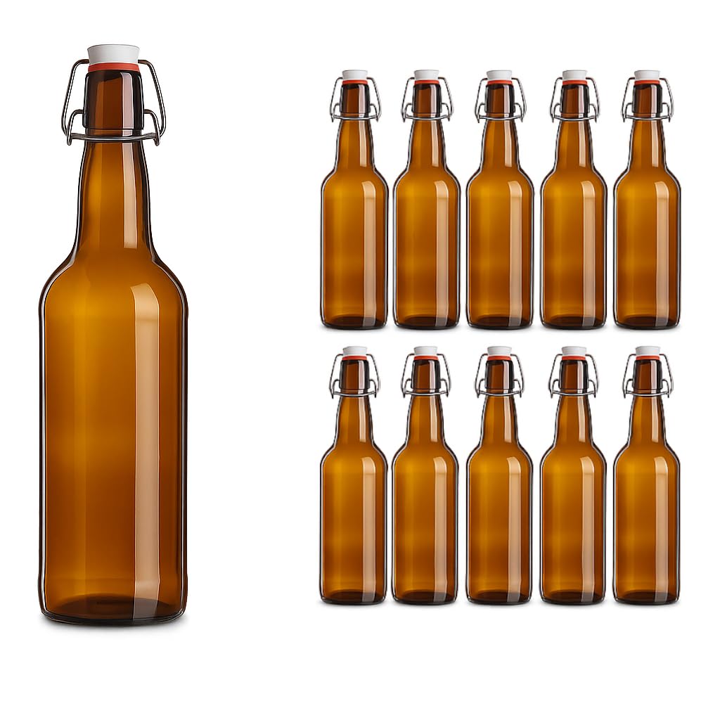 Bügelflaschen-Set, Braun 750 ml 10