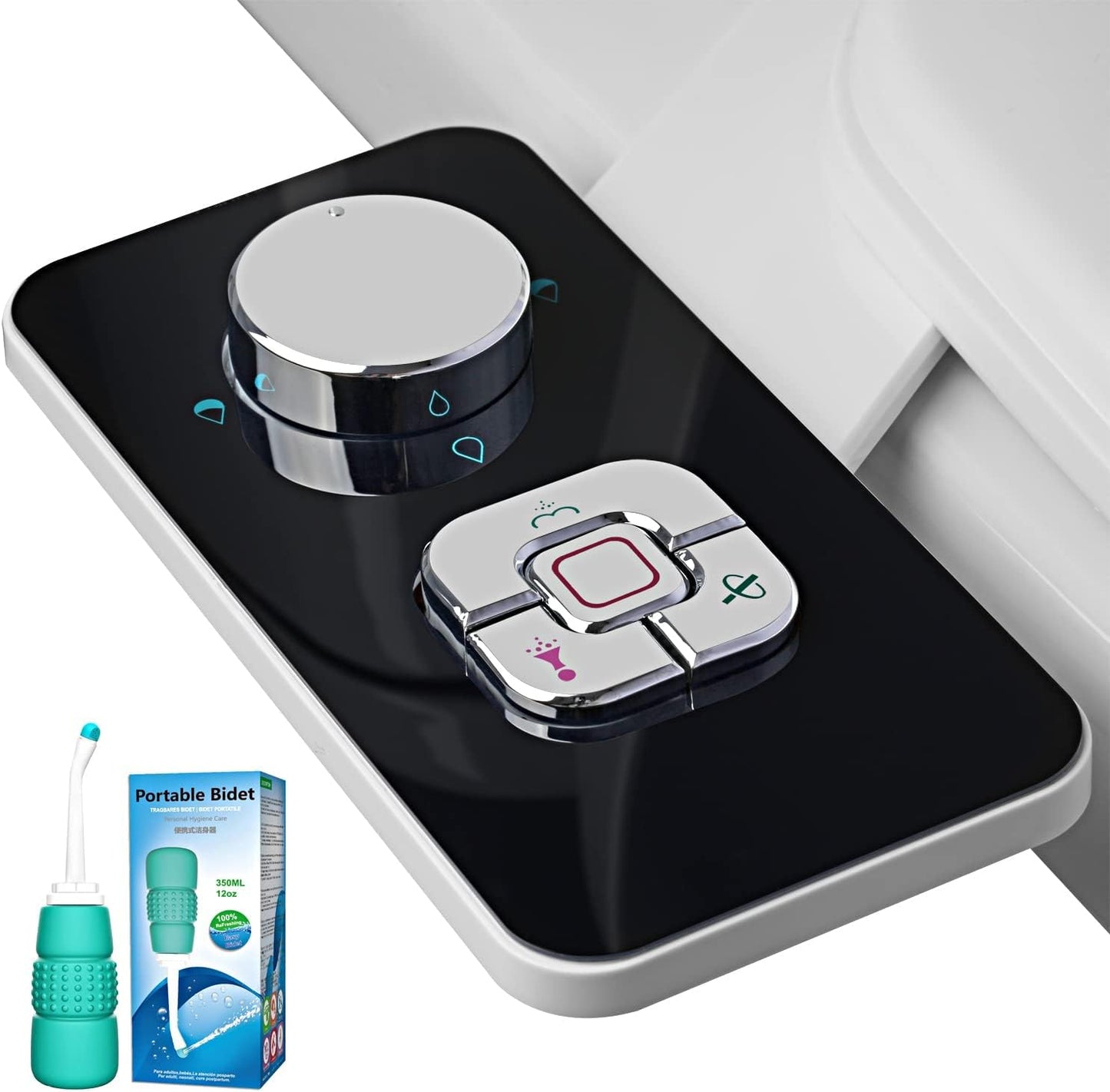 Bidet-Einsatz für Toilette, Schwarz