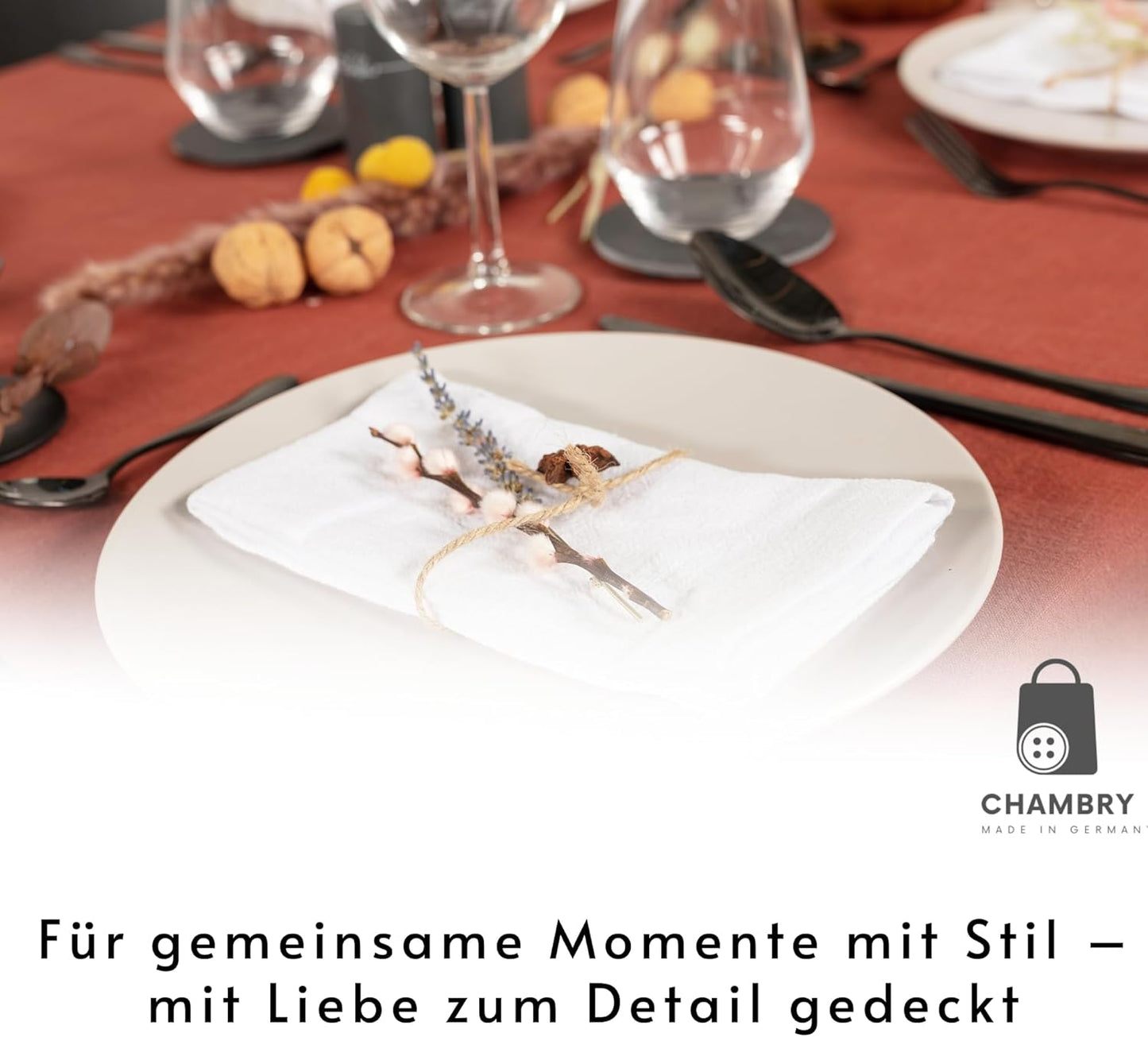 6-teiliges Stoffservietten-Set, Weiß