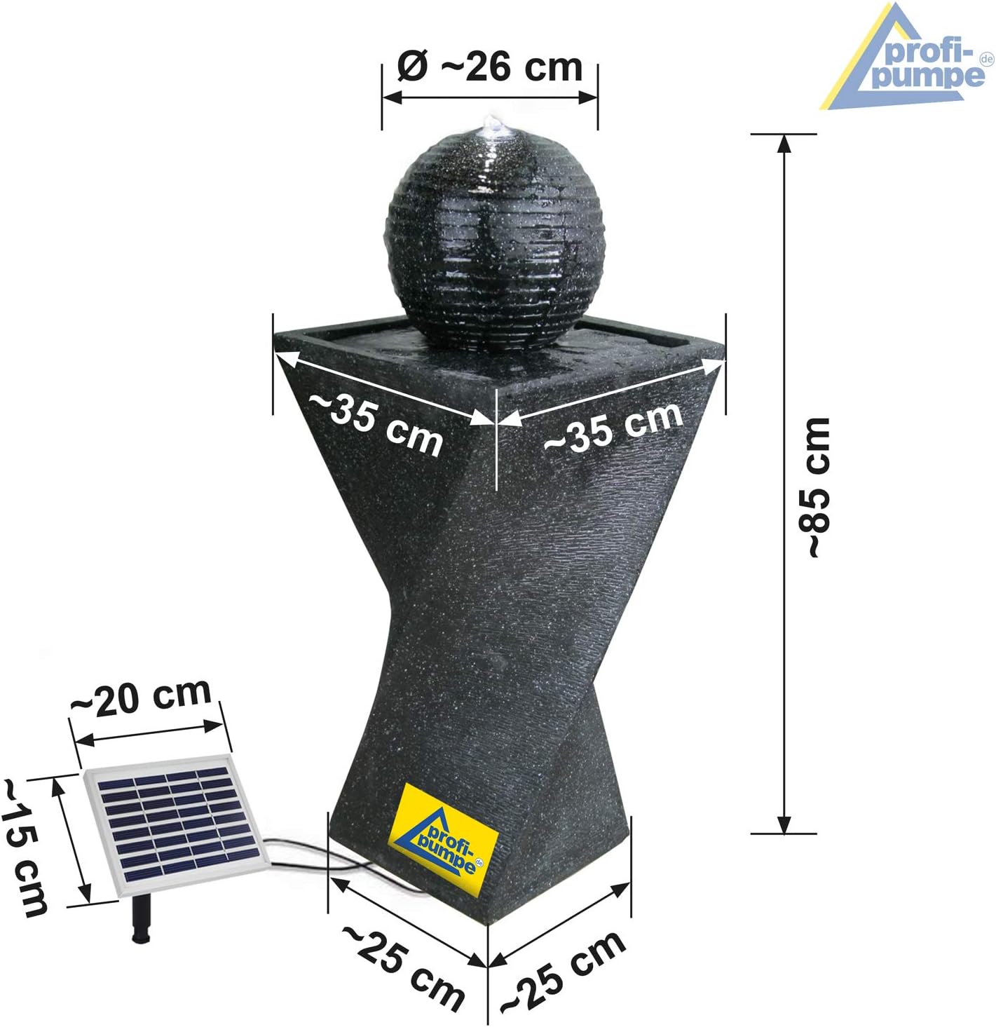 Solarbrunnen mit LED