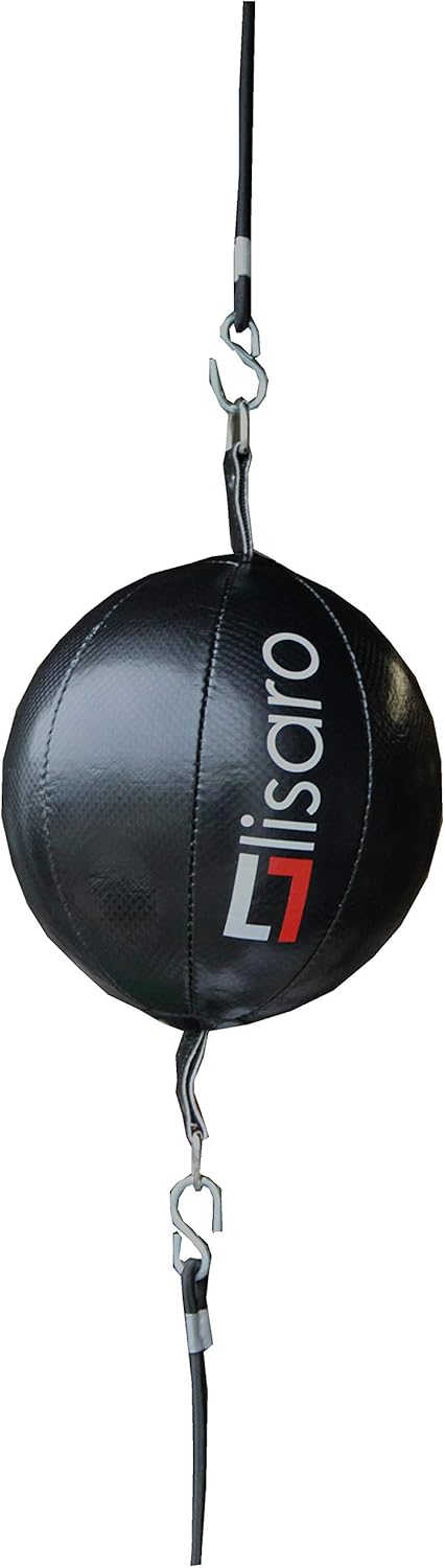 Doppelendball mit elastischen Spanngurten, schwarz/rot