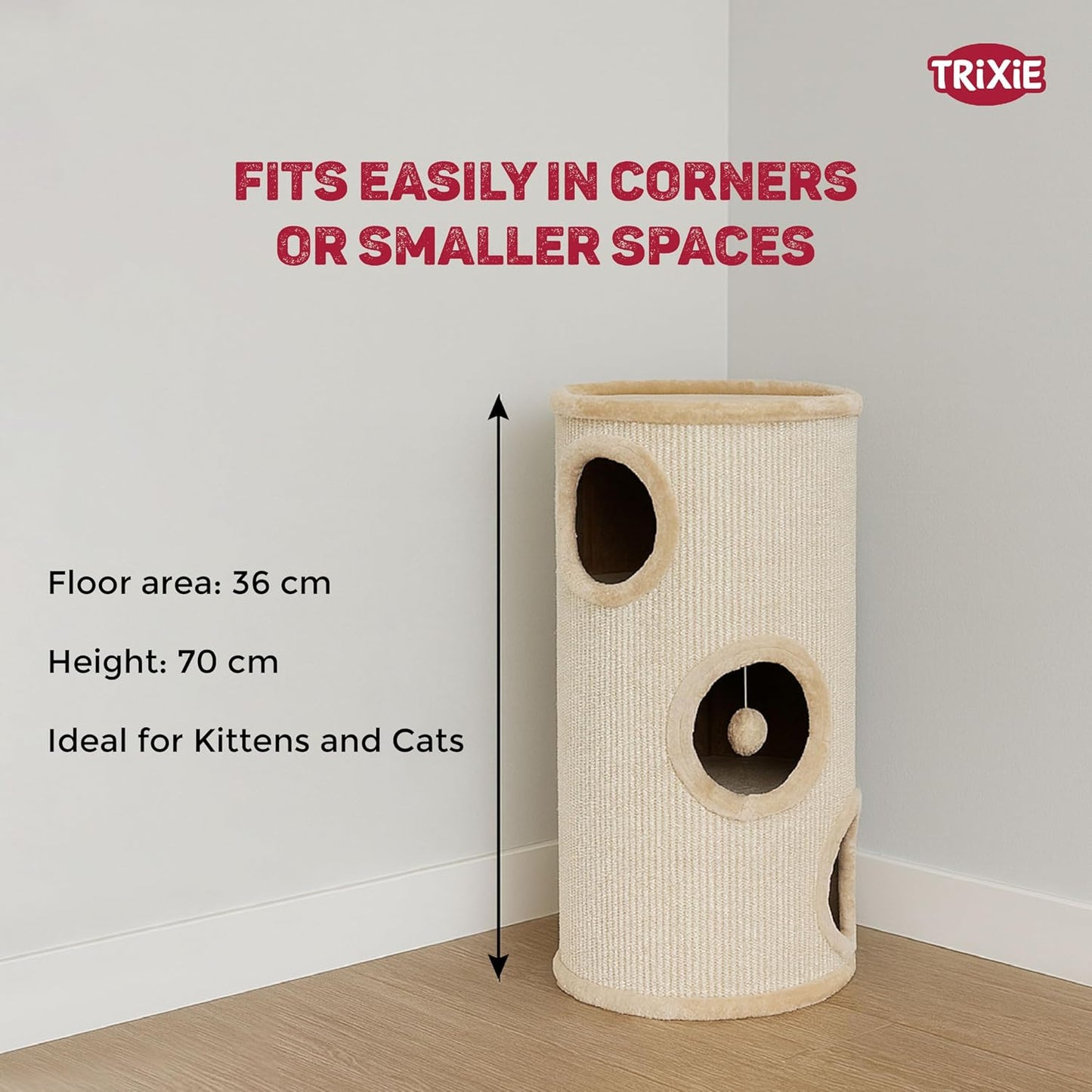 Kratztonne Samuel (70 cm), beige 70 cm