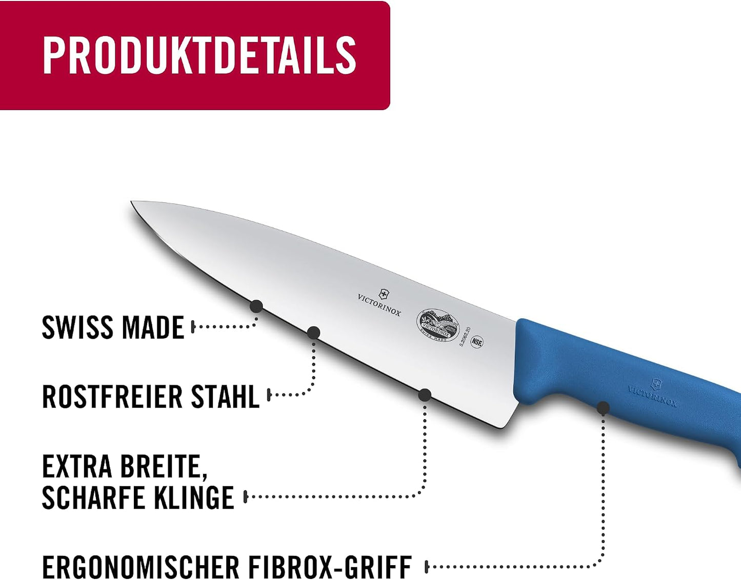 Fibrox Kochmesser, Blau