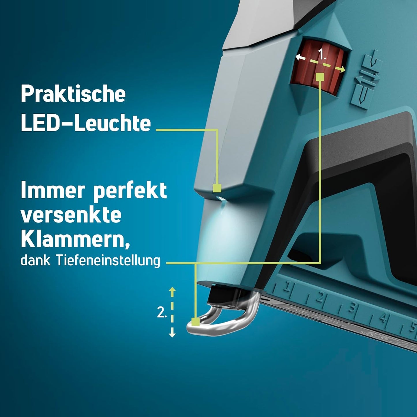 Akku Tacker J-551 031-0376 Set mit 25.000 Klammern, metaBOX Folientacker