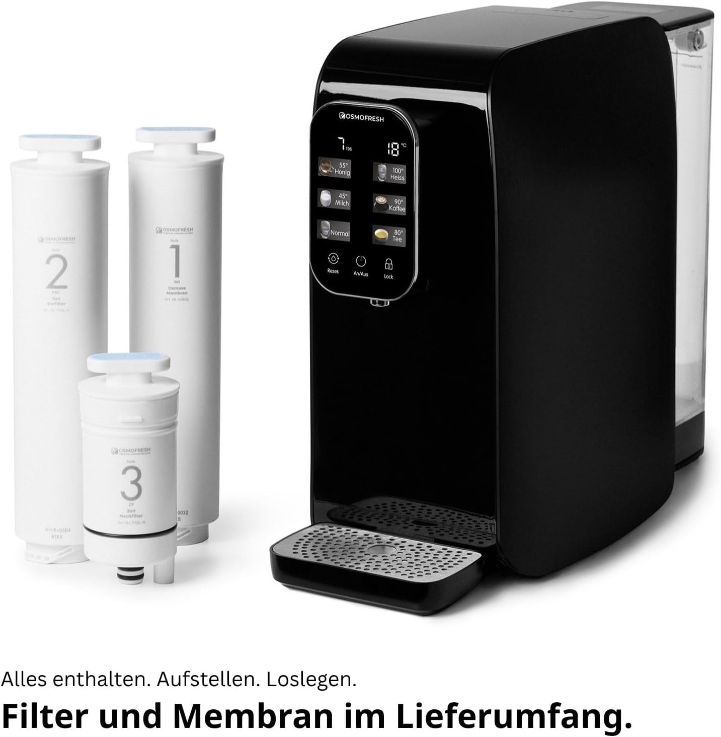 Osmoseanlage Quella Life ohne Wasseranschluss, Black Edition