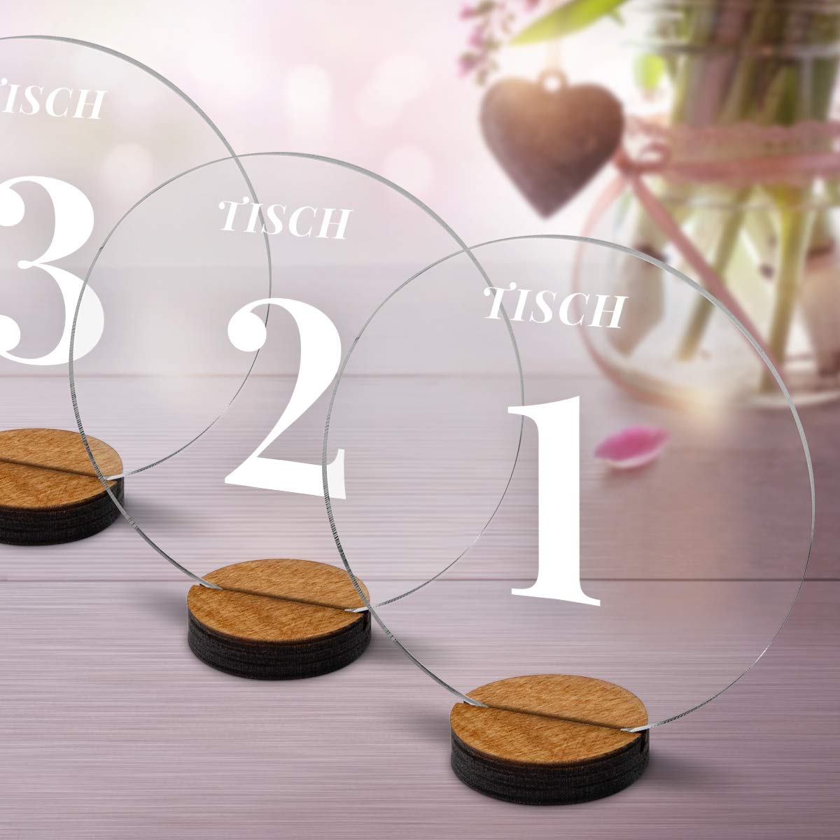 20er-Set Tischnummern für Hochzeit, 20 Schlicht Serif