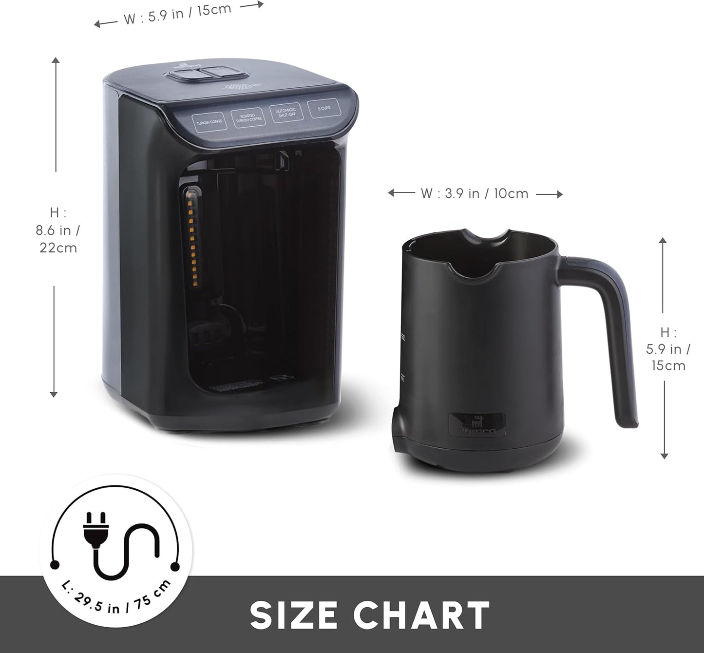 Hatır Roast Türkische Kaffeemaschine, Shiny Black
