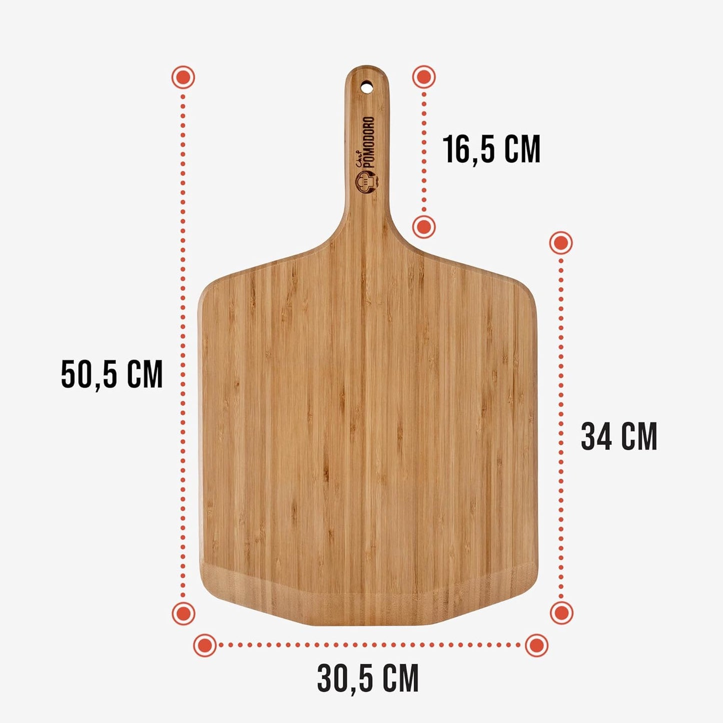 Pizzaschieber und Servierplatte, 50.5L x 30.5B cm