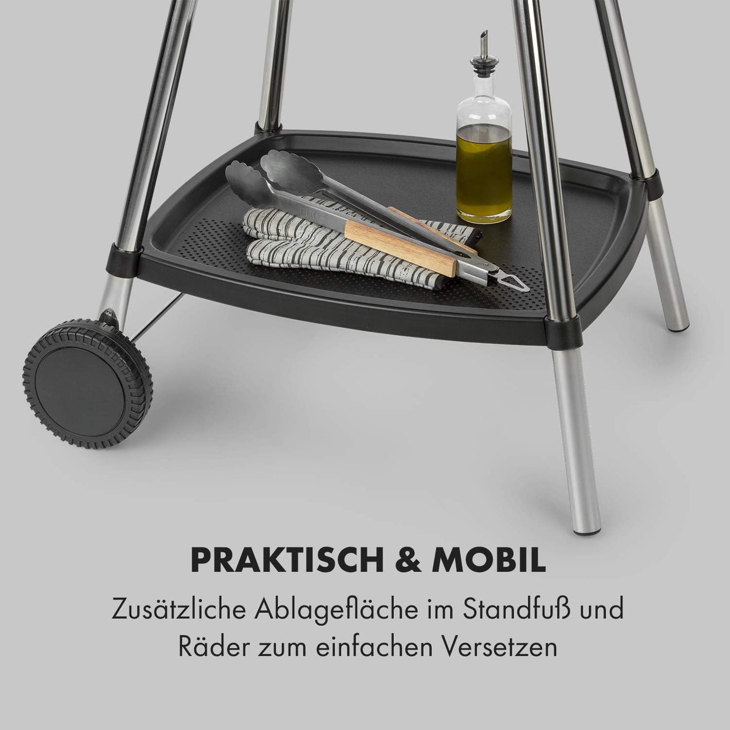 Stand- und Tischgrill mit EasyGrill Concept, Beige / Schwarz, 2000 W
