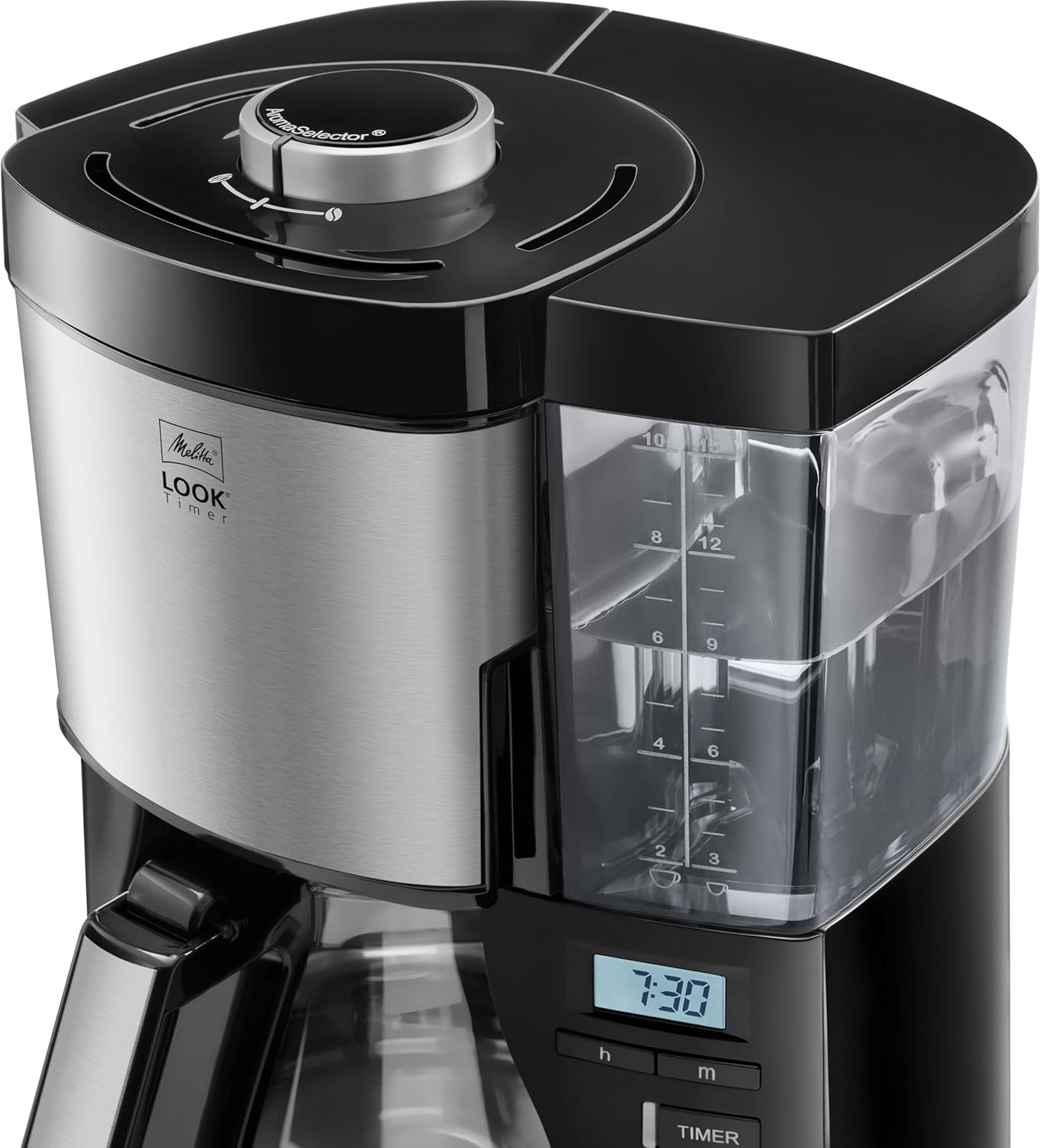 Look Timer Filterkaffeemaschine mit Glaskanne, Schwarz ; mit Glaskanne ; Single