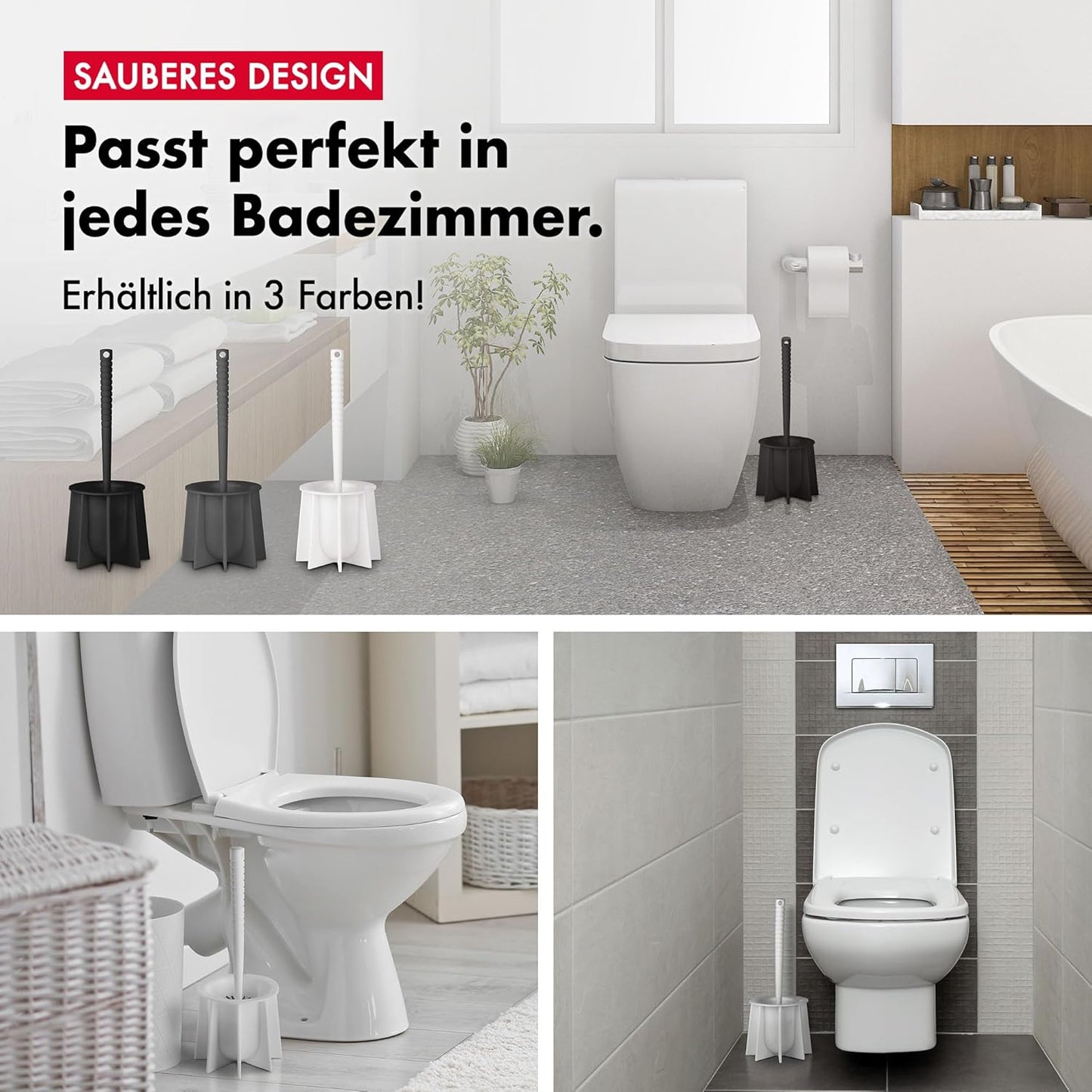 Antibakterielle WC-Bürste, Weiß