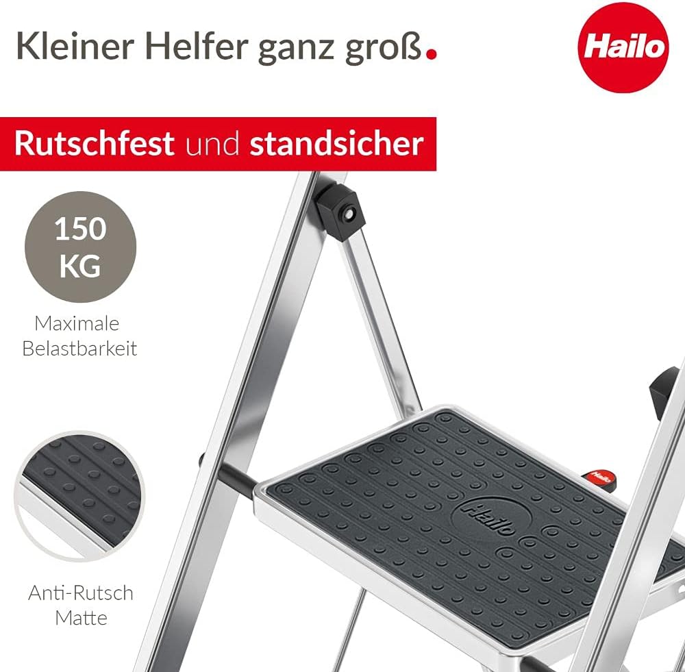 K70 Alu-Klapptritt-Leiter, 3 Stufen Silber