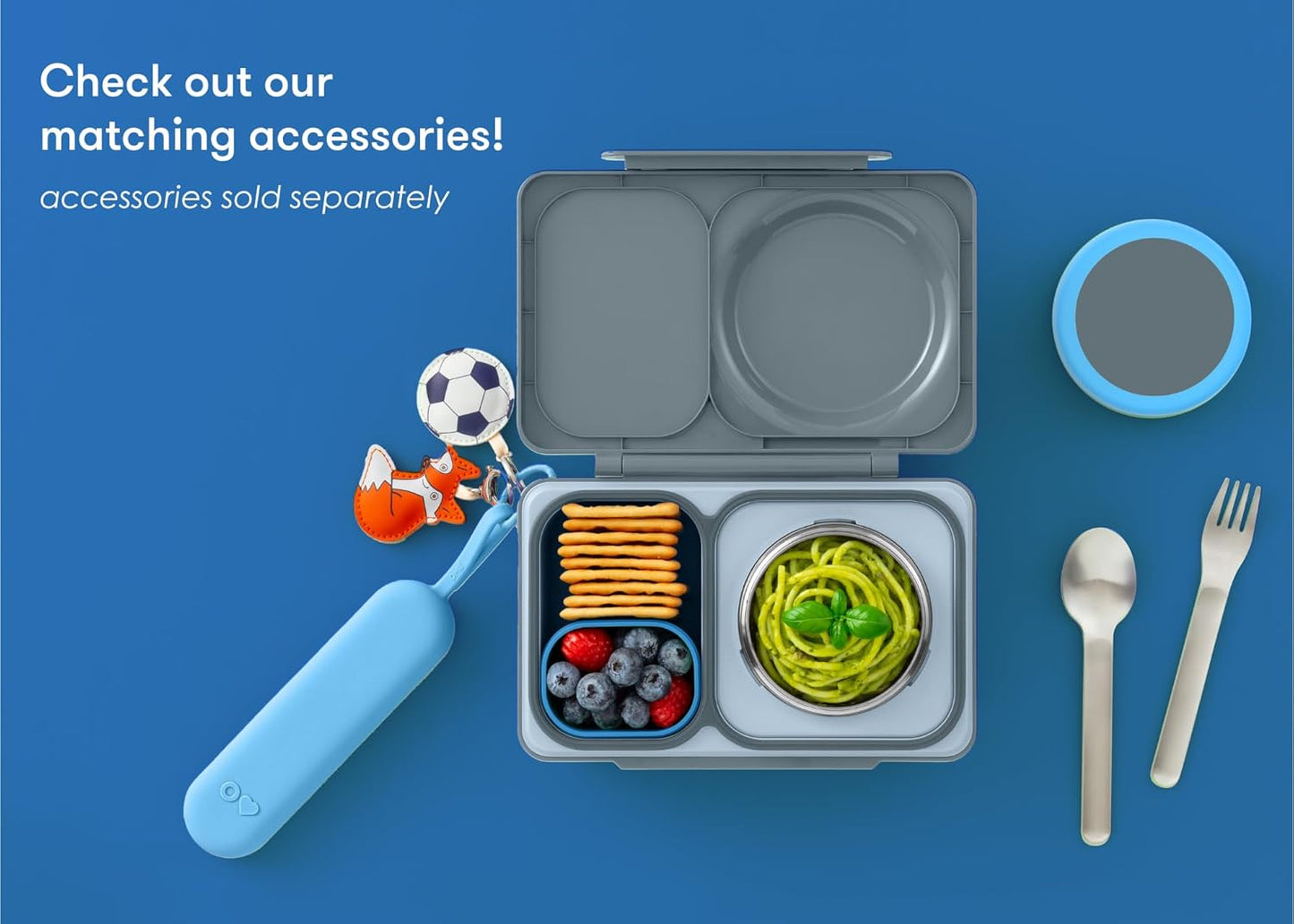 Isolierte Bento-Box mit Thermosdose für Kinder, Graphit