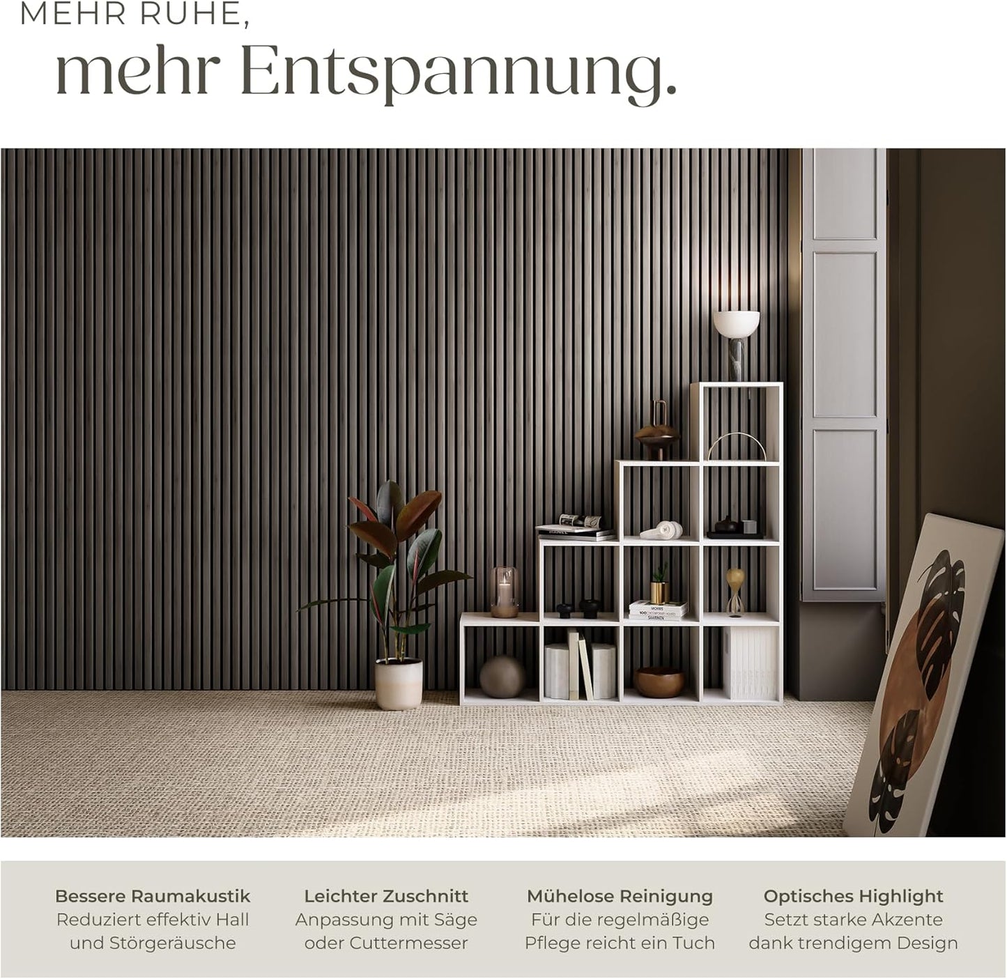 Akustikpaneele Set, 2er Set Eiche Grau