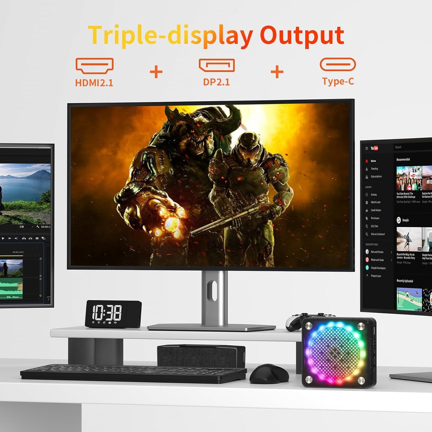 HA7 Gaming Mini PC Barebone mit Ryzen 7 7840HS, 4K Triple Display, barebones