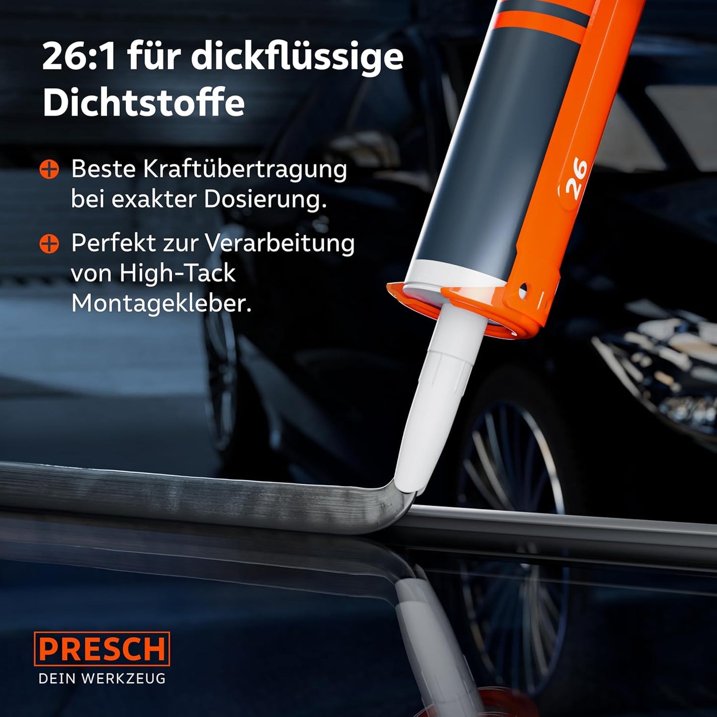 Kartuschenpresse für Silikon & Montagekleber, 26:1